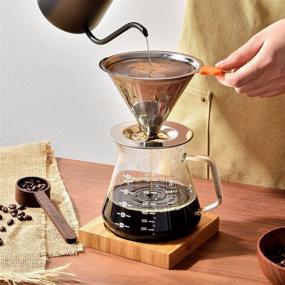 img 3 attached to ☕️ E-PRANCE Pour Over Coffee Maker: Slow Drip Filter, 4 Cup Carafe, Paperless Dripper