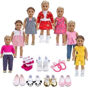 img 4 attached to 👗 Howona Inch Doll Clothes for Girls: Stylish and Adorable Outfits!