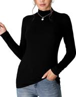 👚 stylish & comfy mangdiup women's slim fit mock turtle neck pullover tops - lightweight & soft for everyday wear logo