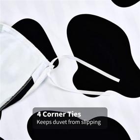 img 2 attached to Milk Cow Print Duvet Cover Set - Twin Size, 100% Washed Microfiber Comforter Cover, Ultra Soft Bedding - Includes 1 Duvet Cover & 1 Pillow Sham - Black & White - Zipper Closure
