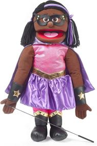 img 4 attached to Optimized Black Superhero Ventriloquist Puppet and Puppet Theater Set