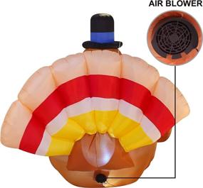 img 1 attached to 🦃 Joiedomi 5ft Give Thanks Turkey Inflatable, LED Light Up Autumn Thanksgiving Blow Up Turkey for Fall Family Party and Festive Decorations