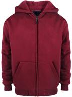 🧥 boys sherpa lined full zip hoodies: fleece lined athletic sweatshirts for youth kids, size 8-16 logo