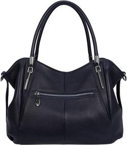 img 3 attached to HESHE Leather Handbags Shoulder Designer