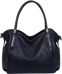 img 1 attached to HESHE Leather Handbags Shoulder Designer