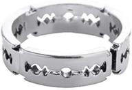🔪 fuqimanman2020 - stainless steel gothic double edge blades adjustable ring in black/silver logo