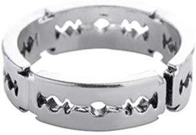 img 1 attached to 🔪 Fuqimanman2020 - Stainless Steel Gothic Double Edge Blades Adjustable Ring in Black/Silver