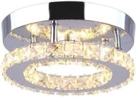 modern mini led chandelier semi flush mount crystal lighting ceiling crystal lamp for bedrooms dinning rooms hallway(round warm white) логотип