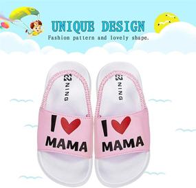 img 3 attached to WateLves Slides Slippers Black 24 25 Boys' Shoes ~ Sandals