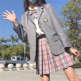 img 3 attached to 👗 Dlynmoo High-Waisted Pleated Skater Girls' Uniform Clothing and Skirts + Skorts