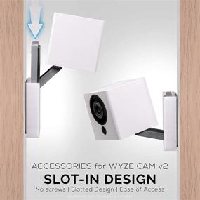 img 1 attached to 📹 Screwless Wyze Cam V2 Wall Mount Kit - Easy Install, No Tools, No Drilling - Strong VHB Stick On, Mess-Free Adhesive Mount (3 Pack), White by Brainwavz