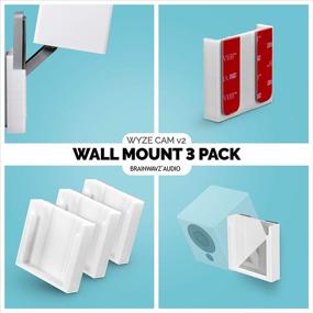img 3 attached to 📹 Screwless Wyze Cam V2 Wall Mount Kit - Easy Install, No Tools, No Drilling - Strong VHB Stick On, Mess-Free Adhesive Mount (3 Pack), White by Brainwavz
