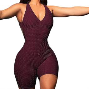 img 2 attached to 👗 Sumtory Bandage Stretch Jumpsuits: Trendy and Functional Fitness Apparel for Women