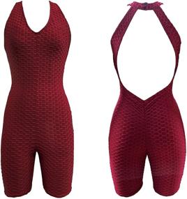 img 1 attached to 👗 Sumtory Bandage Stretch Jumpsuits: Trendy and Functional Fitness Apparel for Women