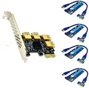 img 1 attached to 💻 JMT PCI-E 1x to 16x Riser Card PCIe USB3.0 Adapter Port Multiplier Miner Card for BTC Bitcoin Mining (Includes 4 SATA Cables)