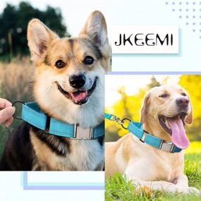 img 3 attached to 🐶 JKEEMI Reflective Dog Collar: Martingale Training Collars with Quick Release Snap Buckle for Small, Medium, and Large Dogs