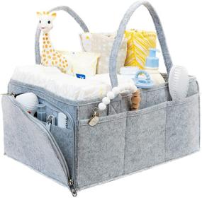 img 4 attached to 👶 Parenting Made Easy with our Large Diaper Caddy Organizer: Portable and Convenient Storage Bag for All Baby's Nursery Essentials On-The-Go!