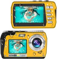 📷 waterproof 4k camera - underwater cameras 56 mp digital camera with dual tft screens, selfie video recorder - ideal for snorkeling and vacation (812dy) logo