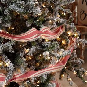 img 2 attached to Christmas Tree Garland: Mill Creek Red - 9ft, Country Farmhouse Style Holiday Decor