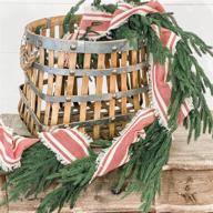 christmas tree garland: mill creek red - 9ft, country farmhouse style holiday decor логотип