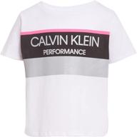 calvin klein performance sleeve stripe girls' clothing logo