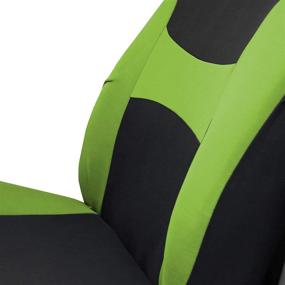 img 1 attached to 🚗 FH Group Green/Black Car Seat Covers - Breathable, Durable, Washable with Flat Foam Padding, Airbag & Split Compatible - Universal Fit for Cars, Trucks, and SUVs - Full Set with Gift