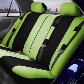 img 2 attached to 🚗 FH Group Green/Black Car Seat Covers - Breathable, Durable, Washable with Flat Foam Padding, Airbag & Split Compatible - Universal Fit for Cars, Trucks, and SUVs - Full Set with Gift