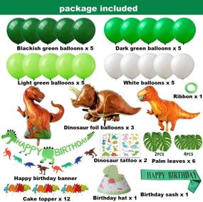 img 3 attached to 🎉 Dino-mite Birthday Bash: Complete Party Supplies with Birthday Banner, Hats, Sash, and Dinosaur Balloons for Boys!