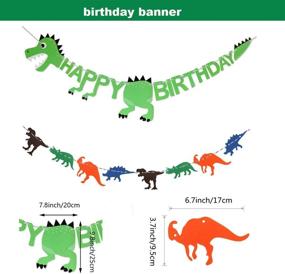 img 2 attached to 🎉 Dino-mite Birthday Bash: Complete Party Supplies with Birthday Banner, Hats, Sash, and Dinosaur Balloons for Boys!