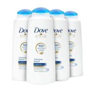 🛀 dove nutritive solutions strengthening shampoo for damaged hair intensive repair - keratin actives, 20.4 oz (pack of 4) logo