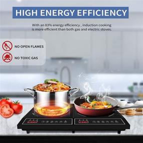 img 2 attached to CUISUNYO Dual Induction Cooktop: Portable Electric Stove with Digital Control, Timer 🔥 Function, and Power Sharing - Countertop Burners Offering 1800W Power, Temperature Settings, and More!