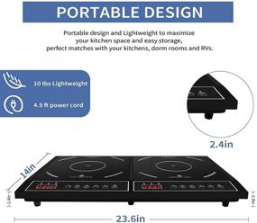 img 1 attached to CUISUNYO Dual Induction Cooktop: Portable Electric Stove with Digital Control, Timer 🔥 Function, and Power Sharing - Countertop Burners Offering 1800W Power, Temperature Settings, and More!