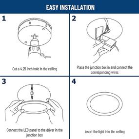 img 1 attached to 💡 2 Pack Recessed Lighting 4 Inch with Junction Box - Dimmable Flush Mount Ceiling Light, 2700K-6000K, ETL and Energy Star Certified