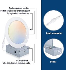 img 2 attached to 💡 2 Pack Recessed Lighting 4 Inch with Junction Box - Dimmable Flush Mount Ceiling Light, 2700K-6000K, ETL and Energy Star Certified