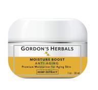 🌿 gordon's herbals moisture boost: anti-aging & skin care - hyaluronic acid, vitamin b3, hemp extract & aloe - long lasting concentrated formula - made in usa (1oz) logo