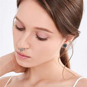 img 1 attached to 👩 Set of 40 Assorted Stud Earrings for Teens and Women | Hypoallergenic Ear Cuffs and Fake Nose Rings for Non-Pierced Ears