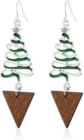 img 4 attached to 🎄 Christmas Hollow Tree Dangle Earrings Silver Plated Alloy Jewelry For Women Girls - RareLove Holiday Collection