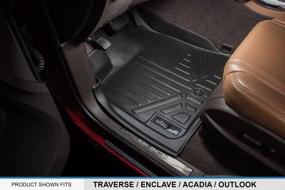 img 3 attached to 🚗 MAXLINER Индивидуальная подгонка 2-х рядов черного напольного коврика для Chevrolet Traverse 2009-2017, Buick Enclave 2008-2017, Saturn Outlook 2007-2010, GMC Acadia 2007-2016 и Acadia Lmtd 2017 (старый стиль кузова)