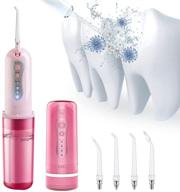 🎁 uzc pink water flosser cordless - portable rechargeable oral irrigator for travel & home, ipx7 waterproof with 4 modes, 5 jet tips - best christmas gifts for girls logo