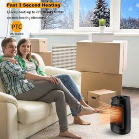 img 3 attached to 🔥 High-Performance 1500W Portable Electric Space Heater for Fast Indoor Heating - Up to 200sq, 3 Adjustable Modes, Tip-Over & Overheat Protection, PTC Heating