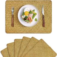 🌿 feilanduo seagrass rectangular placemats authentic logo