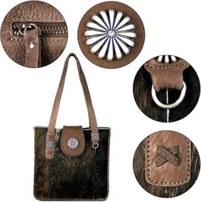 img 1 attached to Women's Western Style Cowhide Leather Hobo Tote Purse with Concho Accents by Montana West - Perfect Daily Handbag