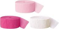 🎉 andaz press crepe paper streamer hanging party decorations kit: 240ft blush pink, fuchsia hot pink, white - ideal for valentines, sweet 16, weddings, baby showers, birthdays логотип