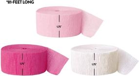 img 2 attached to 🎉 Andaz Press Crepe Paper Streamer Hanging Party Decorations Kit: 240ft Blush Pink, Fuchsia Hot Pink, White - Ideal for Valentines, Sweet 16, Weddings, Baby Showers, Birthdays