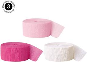 img 3 attached to 🎉 Andaz Press Crepe Paper Streamer Hanging Party Decorations Kit: 240ft Blush Pink, Fuchsia Hot Pink, White - Ideal for Valentines, Sweet 16, Weddings, Baby Showers, Birthdays