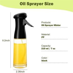 img 3 attached to 🥗 210ml Oil Sprayer Mister for Cooking & Air Fryer | Ergonomic Trigger Spritzer Bottle | Olive Oil Dispenser for Kitchen Grilling, Roasting, Baking, Salad | 1Pack