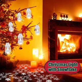 img 3 attached to Christmas Snowflake Lantern Projector String Lights - 22FT Indoor Outdoor Vintage Decorations with Waterproof Plug