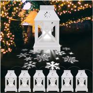 christmas snowflake lantern projector string lights - 22ft indoor outdoor vintage decorations with waterproof plug logo