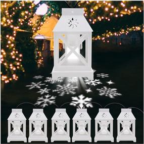 img 4 attached to Christmas Snowflake Lantern Projector String Lights - 22FT Indoor Outdoor Vintage Decorations with Waterproof Plug