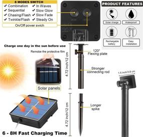 img 1 attached to 🌞 Solar Powered String Lights with 100 LEDs, 10 Meters/33 Feet, 8 Modes, Waterproof Copper Wire Lighting for Indoor and Outdoor Use, Wedding, Home, Garden Decoration - Pack of 2 (Multicolor)